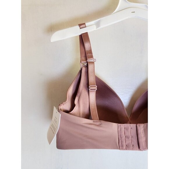 New Auden Women's Pink Nursing Lightly Line Wireless Bra Adjustable Size 32D - Picture 4 of 6